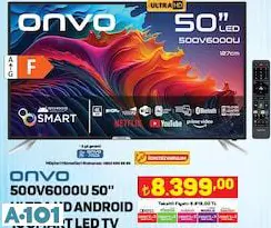 ONVO 50 ULTRA HD ANDROİD SMART LED TV AKILLI TELEVİZYON